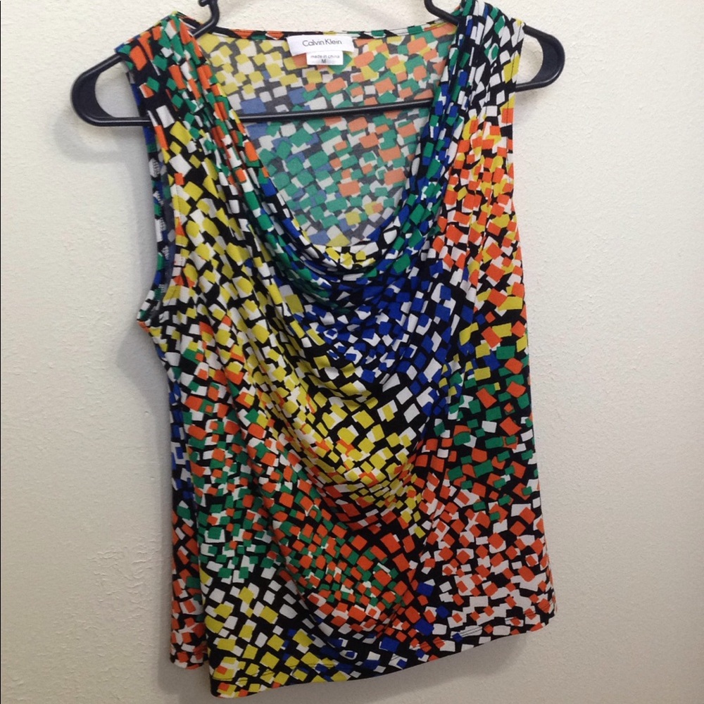 Calvin Klein Sleeveless Cowl-Neck Blouse